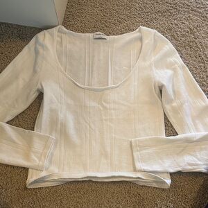 Sunday Best Cream Scoop Neck Long Sleeve Knit Top